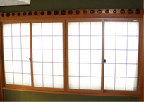 和紙調ガラス 組子入り イメージ